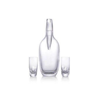 Karafa CONFIDENT Spirit 700 ml se zátkou ICE clear + 2 sklenice 65 ml